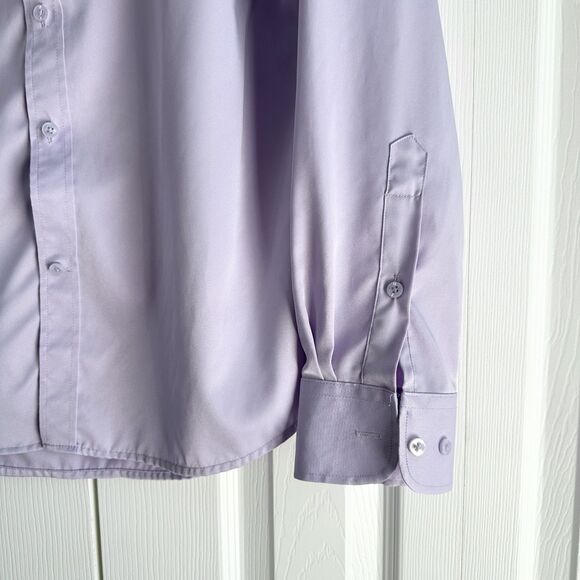 Flex Dress Shirt Mens Size M Purple Luxury Collection Long Sleeve - Picture 4 of 10